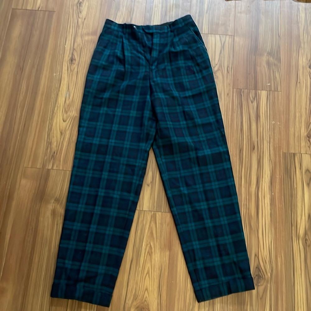 Brooks Brother womens plaid pants 100 wool 10”